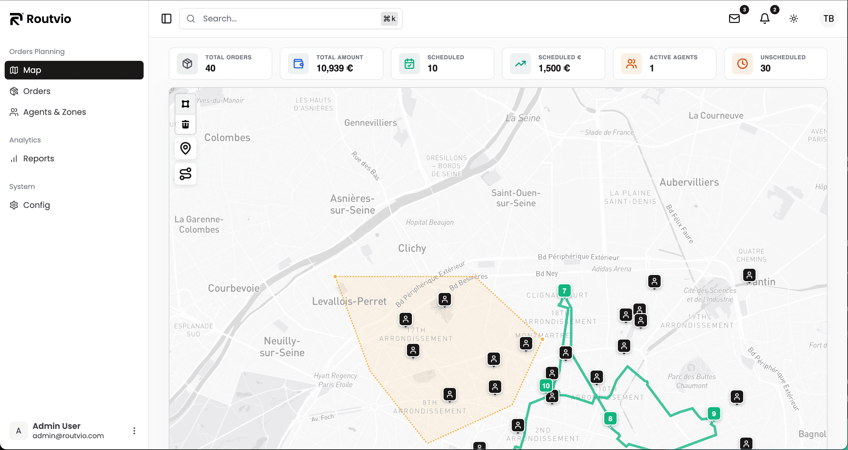 Routvio Orders Planning & Route Optimization Dashboard